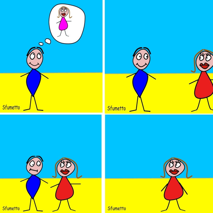 vignetta divertente su uomini e donne